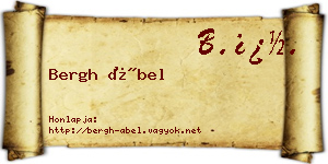 Bergh Ábel névjegykártya